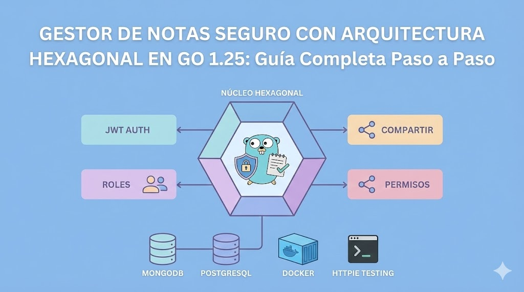 Gestor de Notas Seguro con Arquitectura Hexagonal en Go 1.25: Guía Completa Paso a Paso