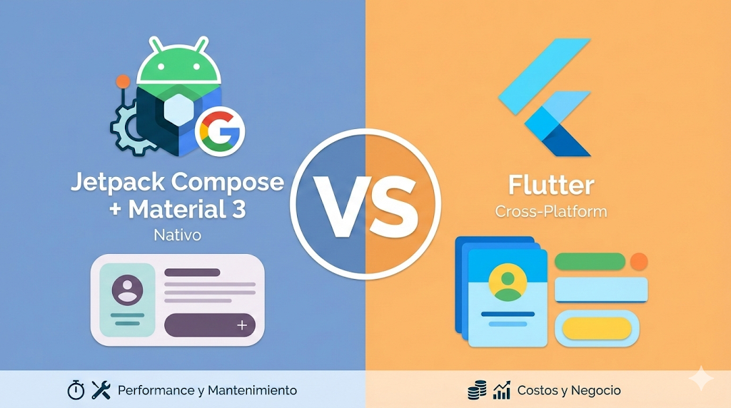 Jetpack Compose + Material 3 vs Flutter: ¿Desarrollo Nativo Es Mejor?