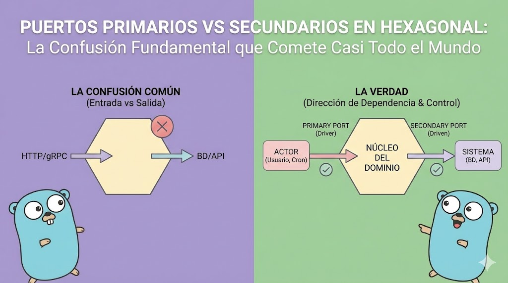 Puertos Primarios vs Secundarios en Hexagonal: La Confusión Fundamental que Comete Casi Todo el Mundo